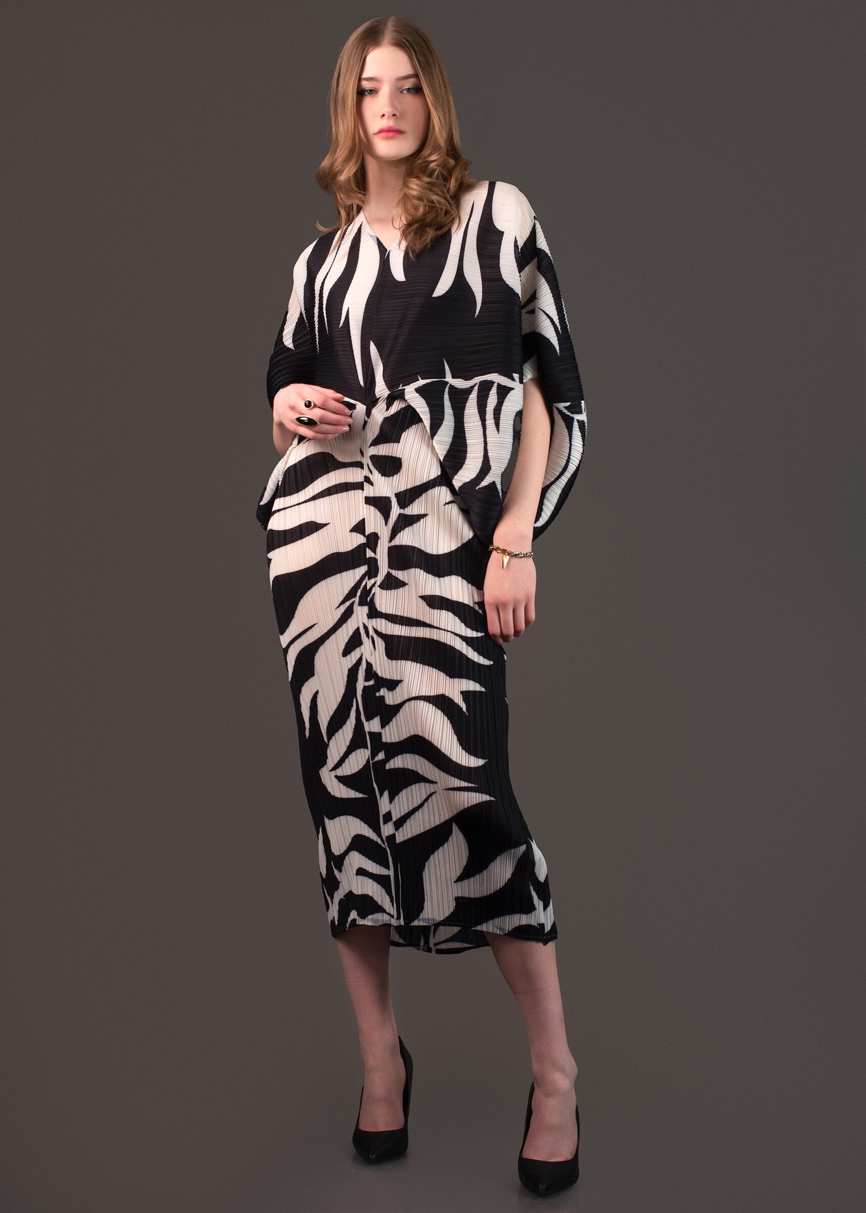 Printed Batwing Sleeve Dress Dresses Kate Hewko 
