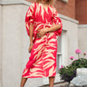 Printed Batwing Sleeve Dress Dresses Kate Hewko Coral One Size 