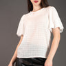 Puff Sleeve Textured Top Blouses Kate Hewko White S/M 