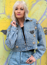 Punk Denim Jacket Outerwear Kate Hewko Light Denim One Size 