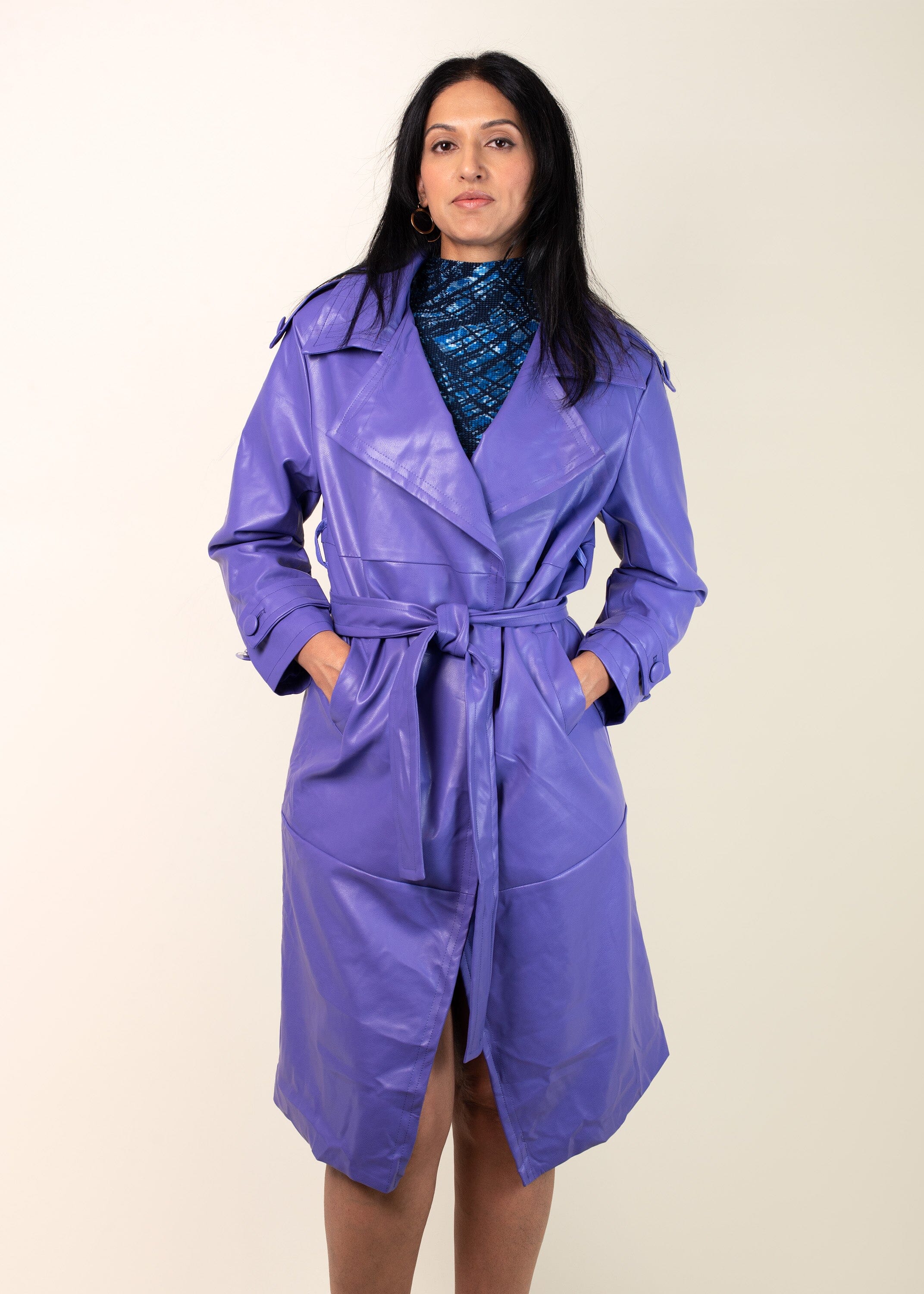 Purple Vegan Leather Trench Outerwear Kate Hewko 