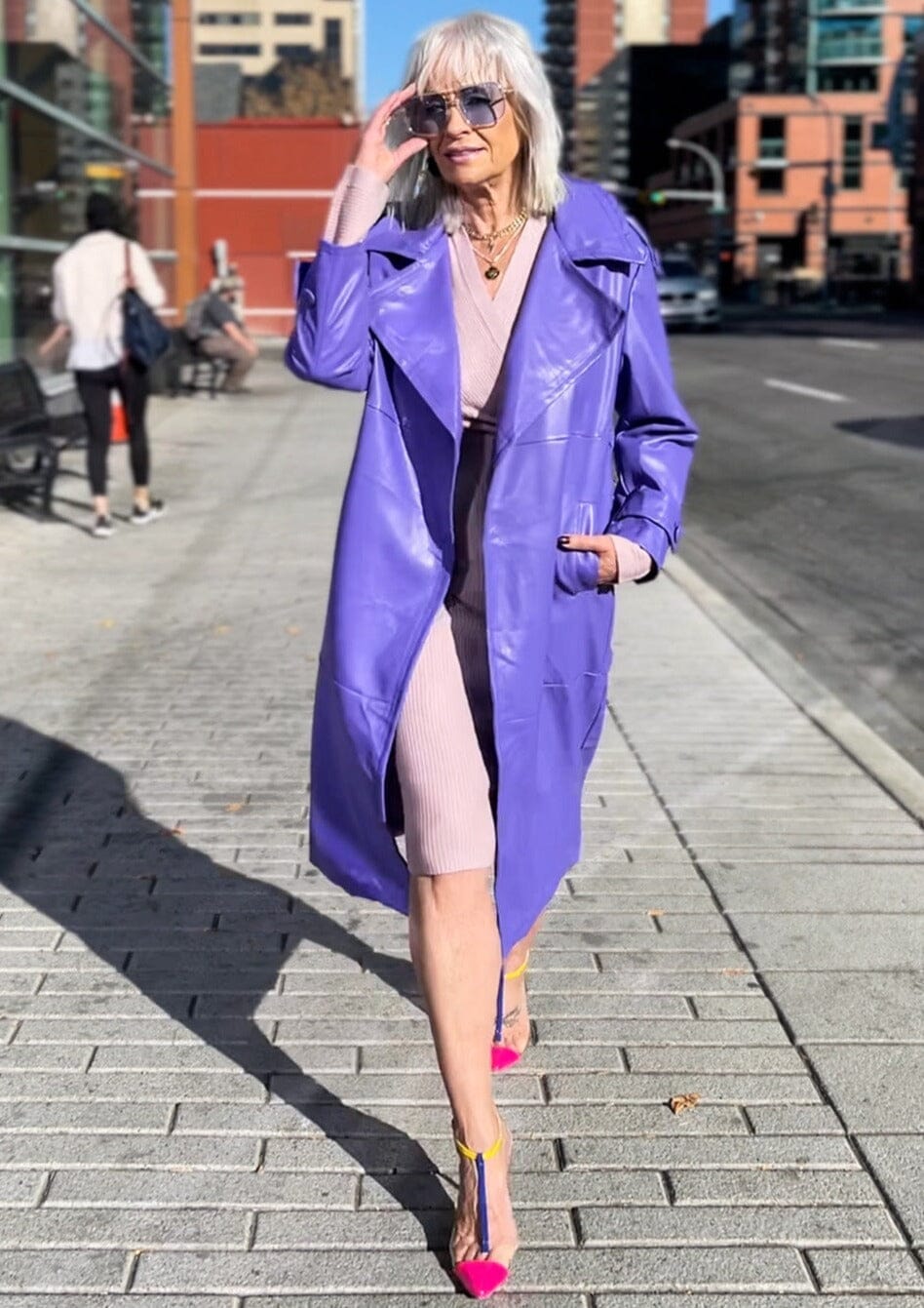 Purple Vegan Leather Trench Outerwear Kate Hewko S 