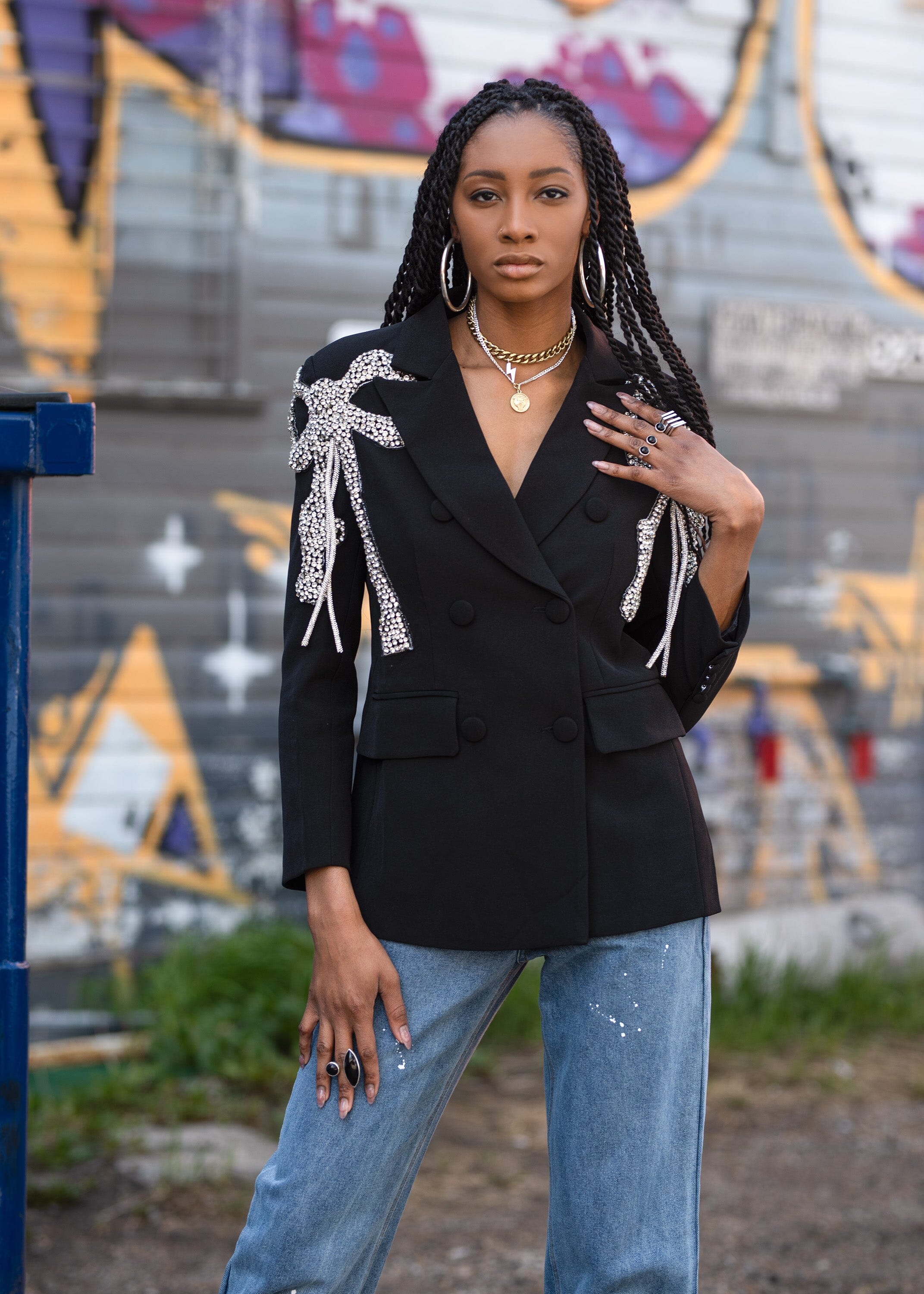 Rhinestone Bow Blazer Kate Hewko