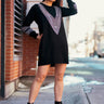 Rhinestone Embellished Sweatshirt Dress Dresses Kate Hewko Black One Size 