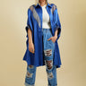 Rhinestone + Satin Button Up Layering Pieces Kate Hewko One Size Blue 