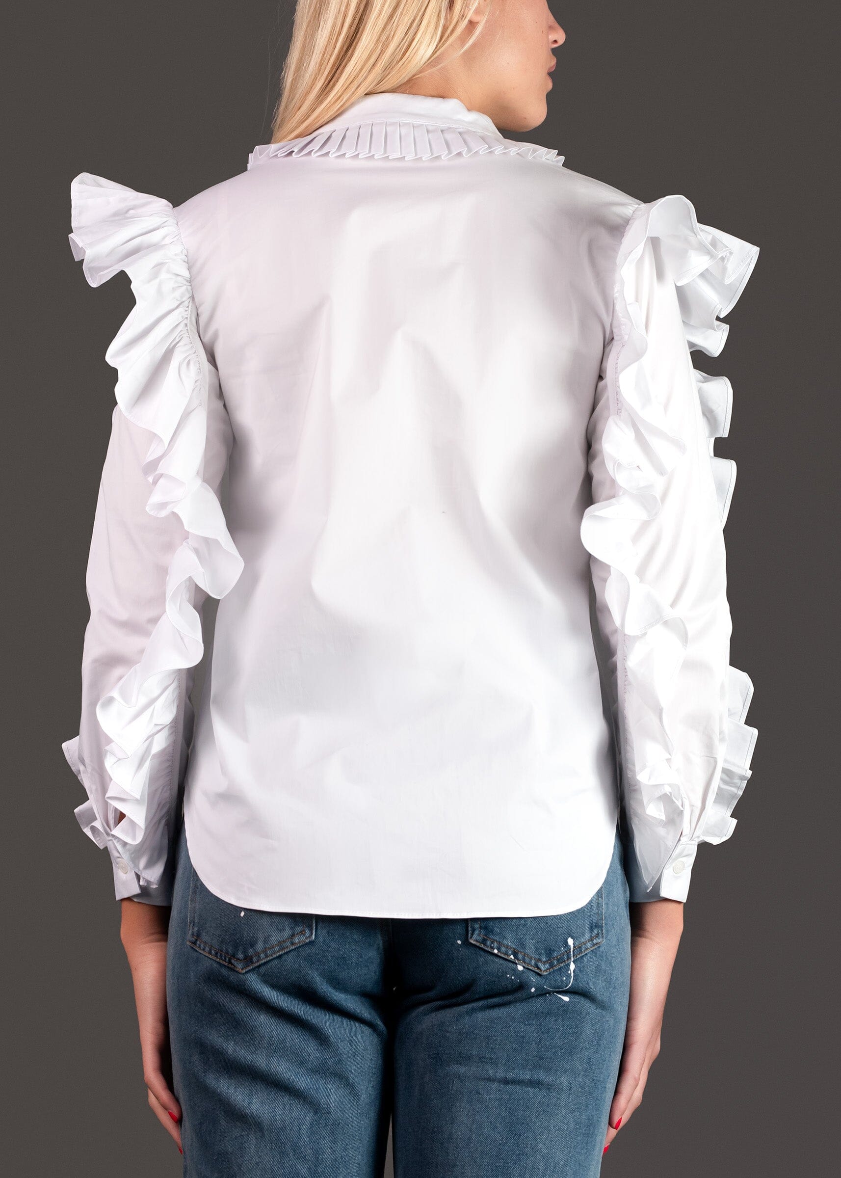 Ruffle Sleeve Dress Shirt Blouses Kate Hewko 