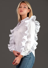 Ruffle Sleeve Dress Shirt Blouses Kate Hewko 