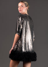 Ruffle Trim Sequin Dress Dresses Kate Hewko 