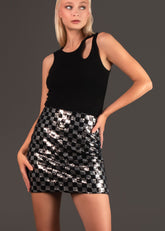 Sequin Checker Pencil Skirt Skirts Kate Hewko 
