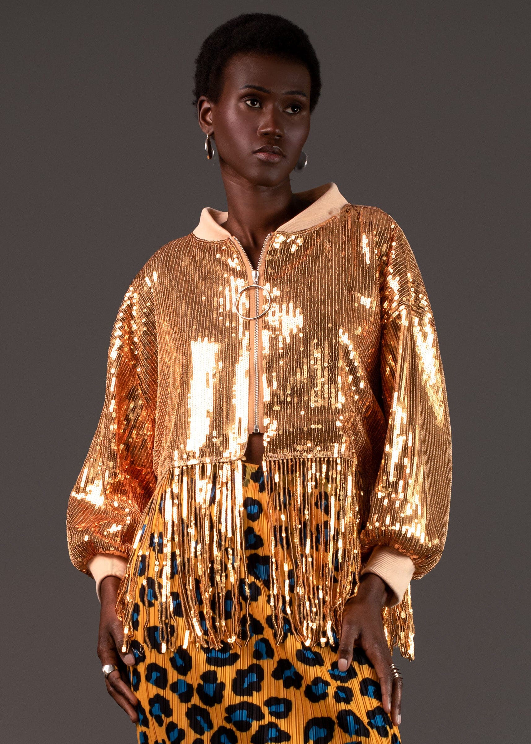 Sequin Disco Jacket Outerwear Kate Hewko One Size Gold 