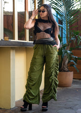 Side Cinched Parachute Pants Pants Kate Hewko Green S 