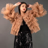 Tiered Tulle Cardigan Layering Pieces Kate Hewko Khaki XS 