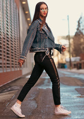 Vegan Contrast Cigarette Pant pants Kate Hewko Black XS 