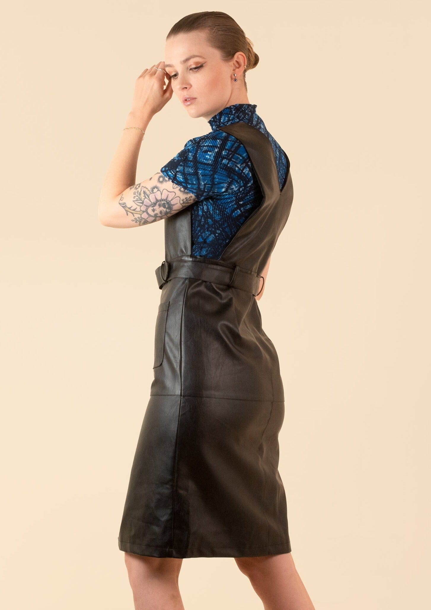 Vegan Leather Belted Jumper Dresses Kate Hewko 