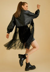 Vegan Leather + Tulle Jacket Outerwear Kate Hewko 